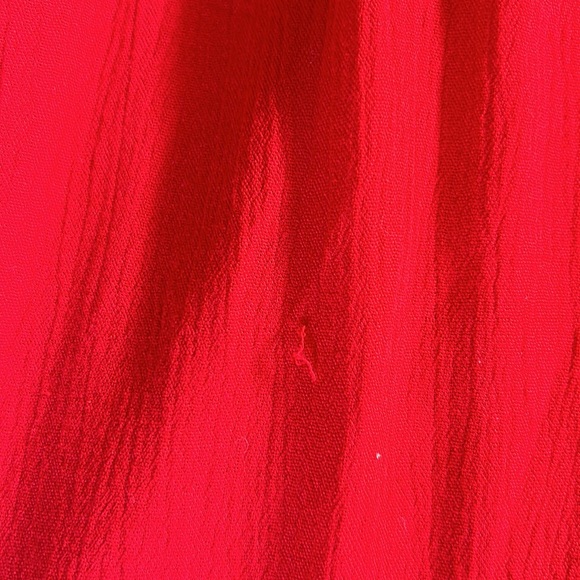 Wayf Red Blouson V-Neck Midi Dress Knee length Small - Picture 4 of 6